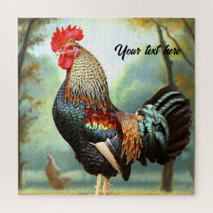 Kleurrijke Wyandotte Rooster Legpuzzel