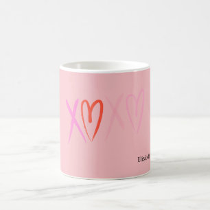 Kleurrijke "XOXO" Hearts Valentijnsdag Koffiemok