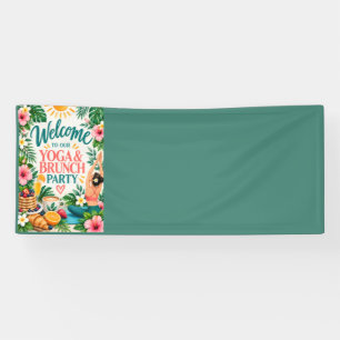 Kleurrijke Yoga en Brunch Feest Spandoek
