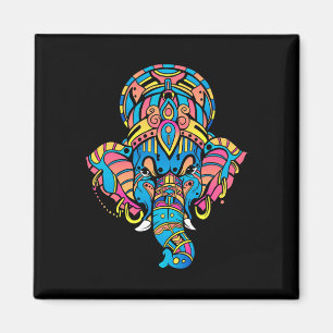 Kleurrijke Yoga Hinduïsme Hindoe Beeldje Ganesha Magneet