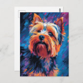 Kleurrijke Yorkshire Terrier Briefkaart (Voorkant / Achterkant)
