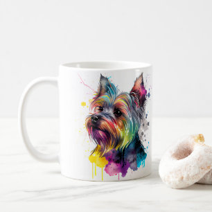 Kleurrijke Yorkshire Terrier Dog Pet Coffee Mok, C Koffiemok