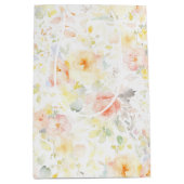 Kleurrijke zachte bloemen Elegant Boho geschilderd Medium Cadeauzakje (Voorkant)