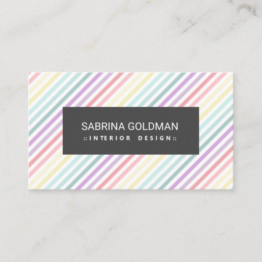 Kleurrijke zachte eenhoornpasta-kleuren QR-CODE Visitekaartje (Voorkant)