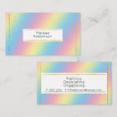 Kleurrijke zachte pastel regenboog gradiënt kleure visitekaartje (Voorkant / Achterkant)