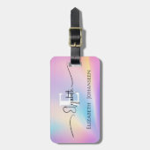 Kleurrijke zachte pastelkleuren Gradient Chic Mono Bagagelabel (Voorkant verticaal)