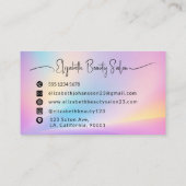 Kleurrijke zachte pastelkleuren Gradient Chic Mono Visitekaartje (Achterkant)