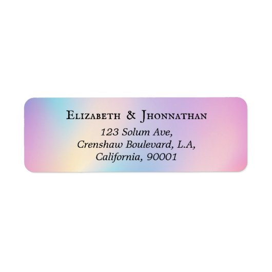 Kleurrijke zachte pastelkleuren Gradient Chic Simp Etiket (Voorkant)