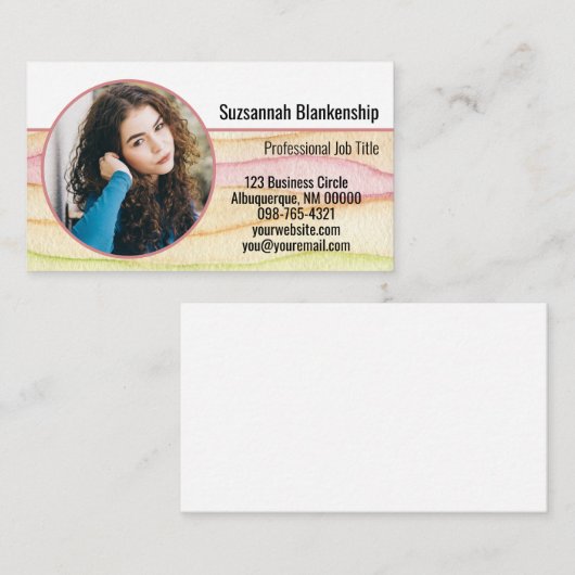 Kleurrijke Zakelijke Marketing Custom Round Foto Visitekaartje (Voorkant / Achterkant)