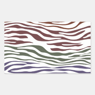 Kleurrijke Zebra Abstract Rechthoekige Sticker