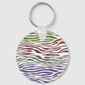 Kleurrijke Zebra Abstract Sleutelhanger (Voorkant)