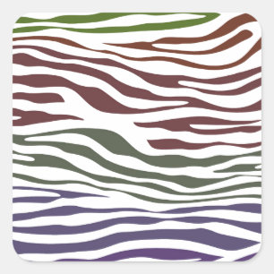 Kleurrijke Zebra Abstract Vierkante Sticker