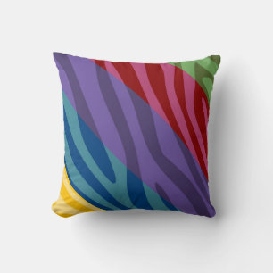 Kleurrijke Zebra afdrukken in Retro Kussen