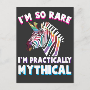 Kleurrijke zebra eenhoorn voor mensen met een bepe briefkaart
