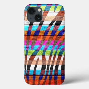 Kleurrijke Zebraafdrukken iPhone 13 Hoesje