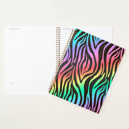 kleurrijke zebraafdrukken planner (Display)