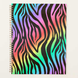 kleurrijke zebraafdrukken planner