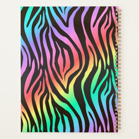 kleurrijke zebraafdrukken planner (Achterkant)