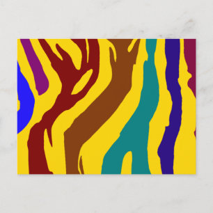 Kleurrijke zebrastrepen briefkaart