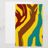 Kleurrijke zebrastrepen briefpapier (Voorkant / Achterkant)