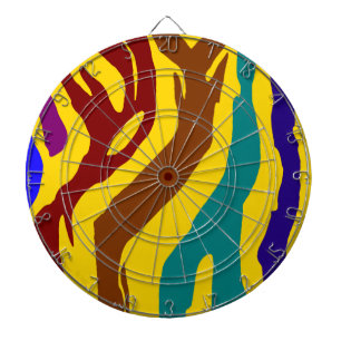 Kleurrijke zebrastrepen dartbord