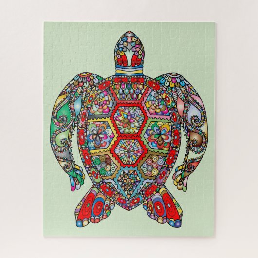 Kleurrijke Zee Turtle Jigsaw Puzzel (Verticaal)