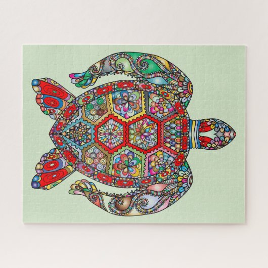 Kleurrijke Zee Turtle Jigsaw Puzzel (Horizontaal)