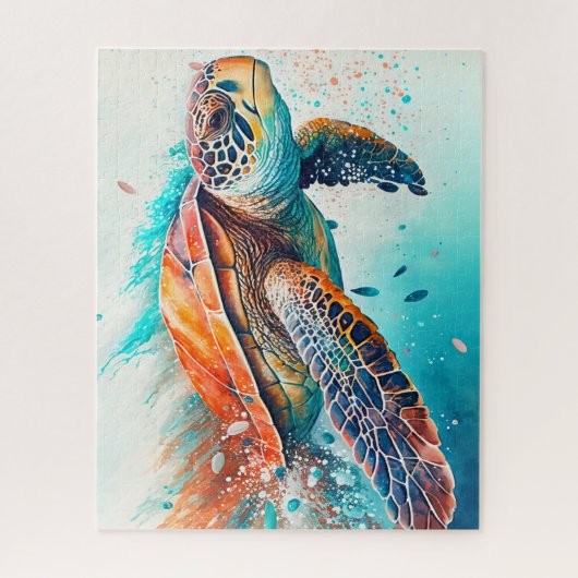Kleurrijke Zee Turtle Legpuzzel (Verticaal)