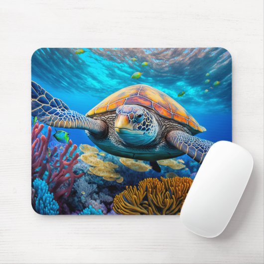 Kleurrijke Zee Turtle Muismat (Met muis)