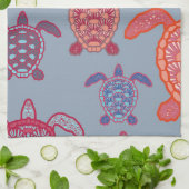 Kleurrijke zeeen schildpadden theedoek (Gevouwen)