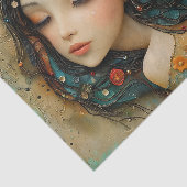 KLEURRIJKE ZEEMEERMIN IN GEMENGDE MEDIA DECOUPAGE TISSUEPAPIER (Detail)