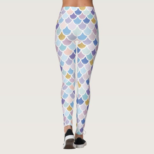 Kleurrijke Zeemeermin-schaal Leggings (Achterkant)