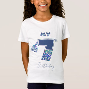 Kleurrijke Zeemeermin Schalen Kleine Meisjes 7e Ve T-shirt