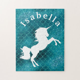 kleurrijke Zeemeermin Unicorn - Aangepast Legpuzzel