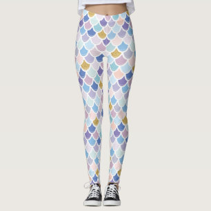 Kleurrijke zeemeerschaal leggings