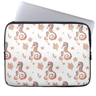 Kleurrijke Zeepaard Oceaan Patroon Laptop Sleeve