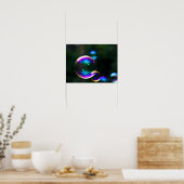 Kleurrijke zeepbellen drijven poster (Keuken)