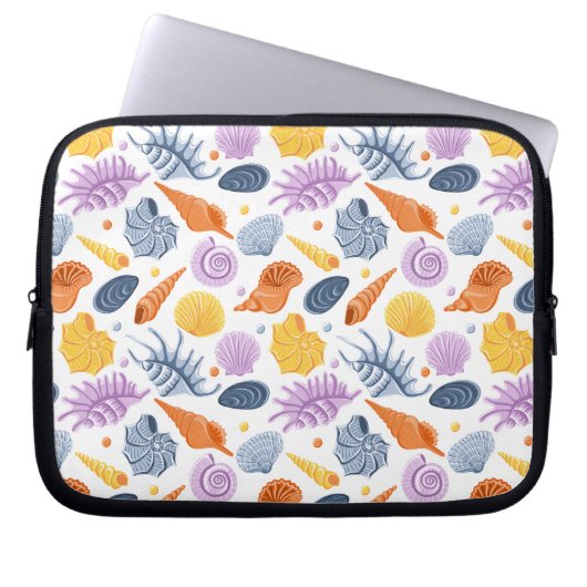 Kleurrijke zeeschelpen Electronics Bag Laptop Sleeve (Voorkant)