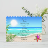 Kleurrijke Zeester Bruidsfeest Uitnodiging (Staand voorkant)