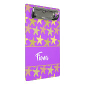 Kleurrijke zeester op paars mini klembord (Schuin)