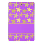 Kleurrijke zeester op paars mini klembord (Achterkant)