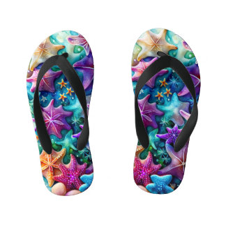 Kleurrijke zeesterren paar Teenslippers