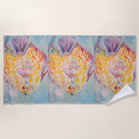 Kleurrijke Zeevis Oceaan Strand Zee Strandlaken (Voorkant)