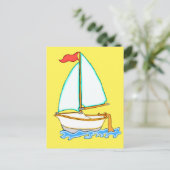 Kleurrijke zeilboot 1 Briefkaart (Staand voorkant)