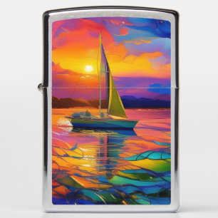 Kleurrijke zeilboot AI ART