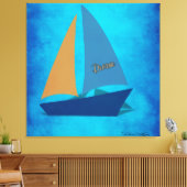 Kleurrijke zeilboot canvas afdruk (Insitu (Woonkamer))