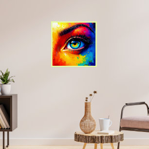 Kleurrijke Ziel Kleurrijk Oog Schildering Poster