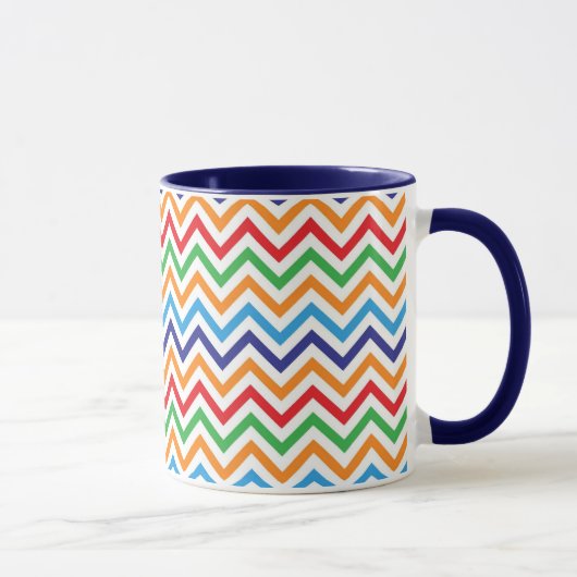  kleurrijke Zig Zag Chevron Stripes Mok (Rechts)