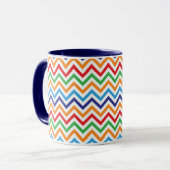  kleurrijke Zig Zag Chevron Stripes Mok (Voorkant links)
