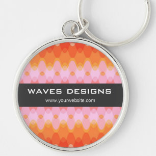 Kleurrijke Zig Zag Golven Modern Abstract Patroon Sleutelhanger
